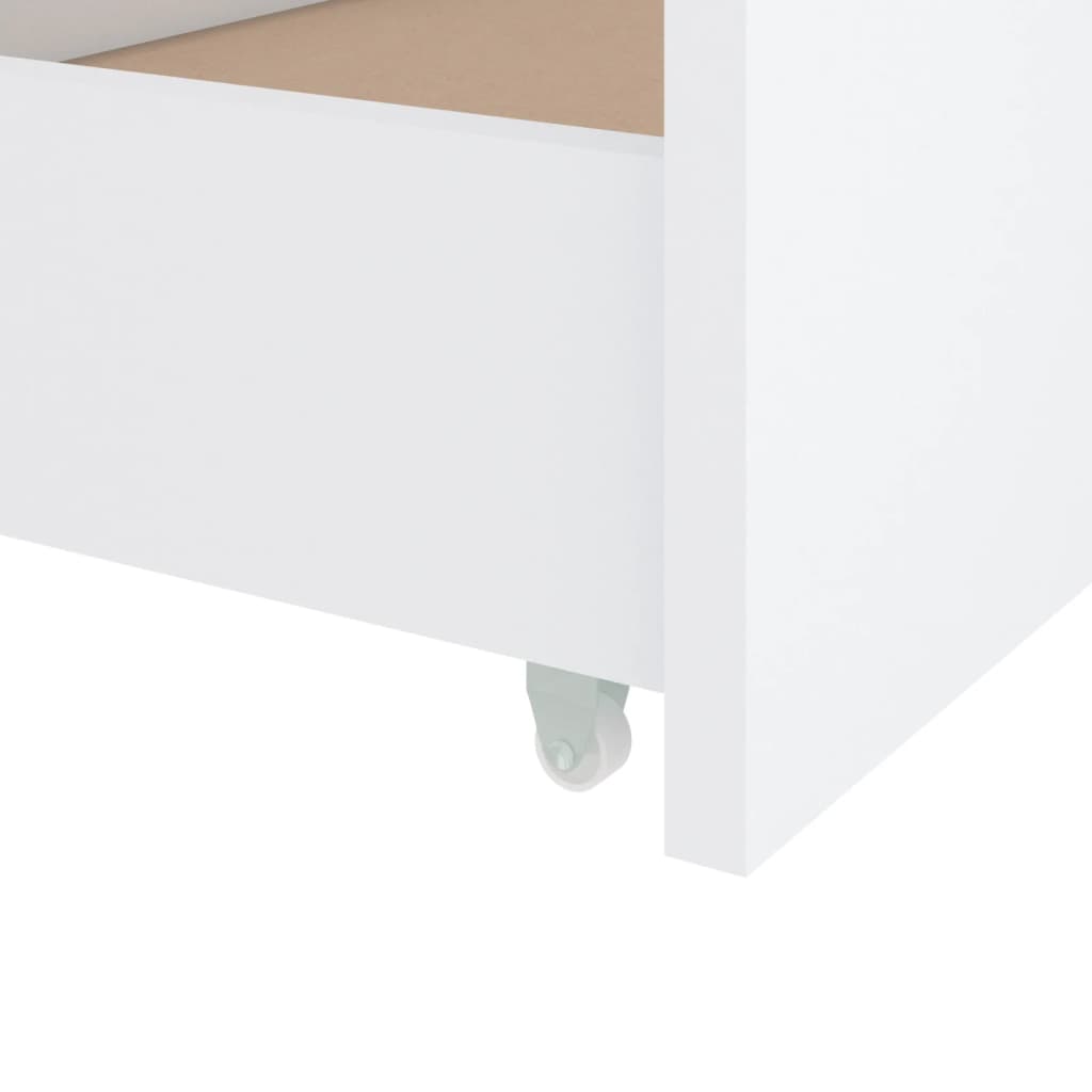 vidaXL Posteľný rám so zásuvkami biely borovicový masív 90x200 cm