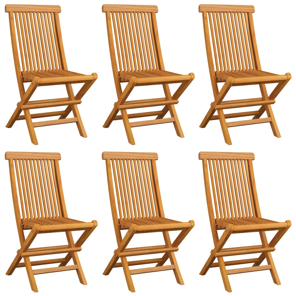 vidaXL Záhradné stoličky s antracitovými podložkami 6 ks tíkový masív
