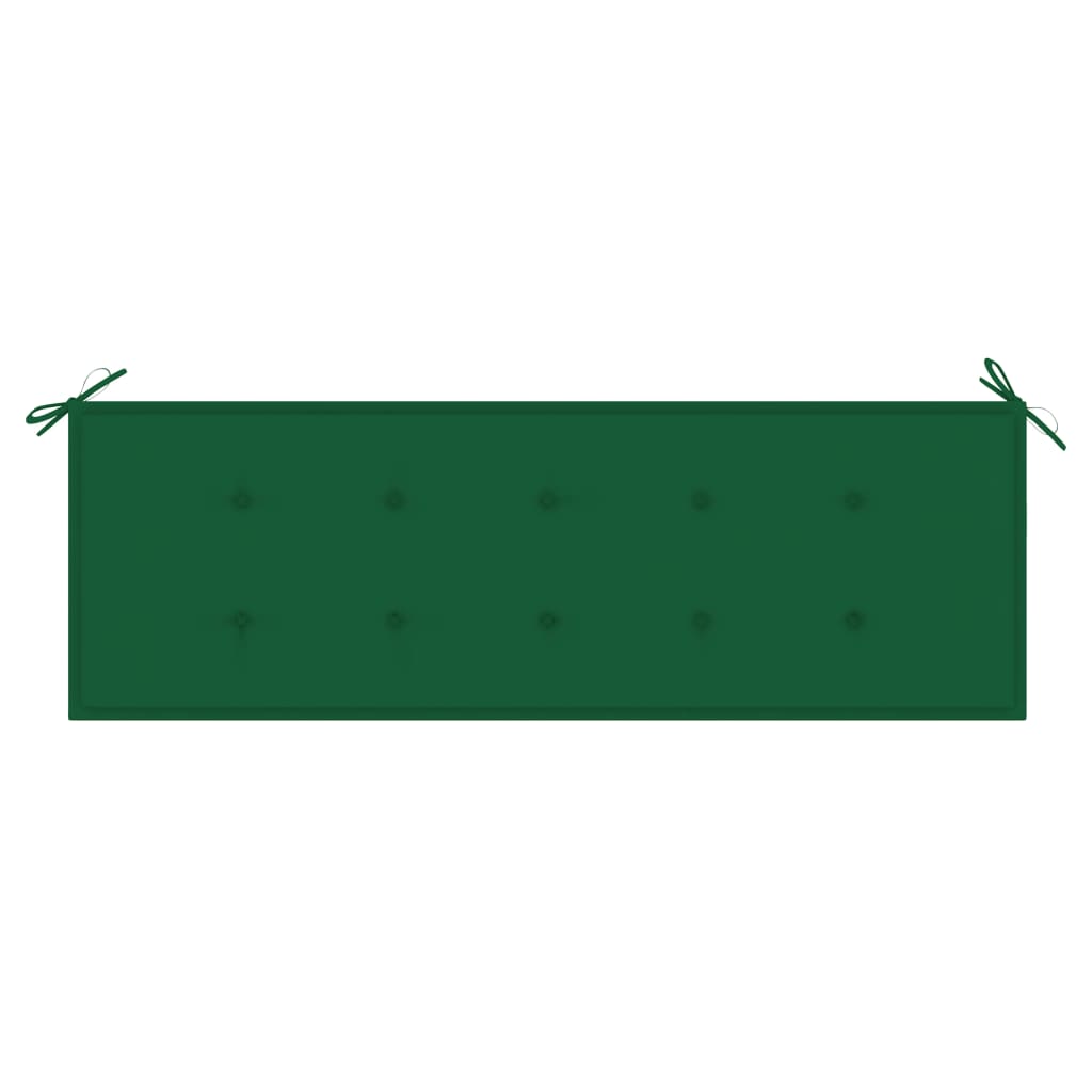 vidaXL Záhradná lavička so zelenou podložkou 150 cm tíkový masív