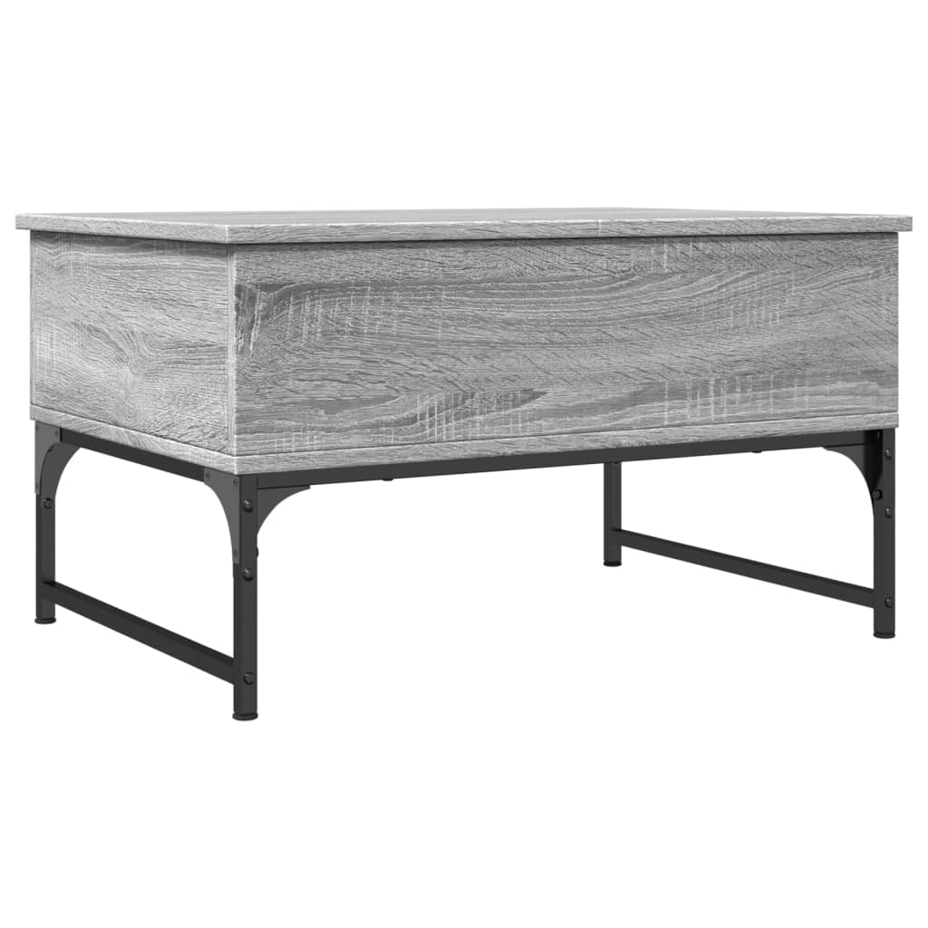 vidaXL Konferenčný stolík, sivá sonoma 70x50x40cm kompozitné drevo+kov