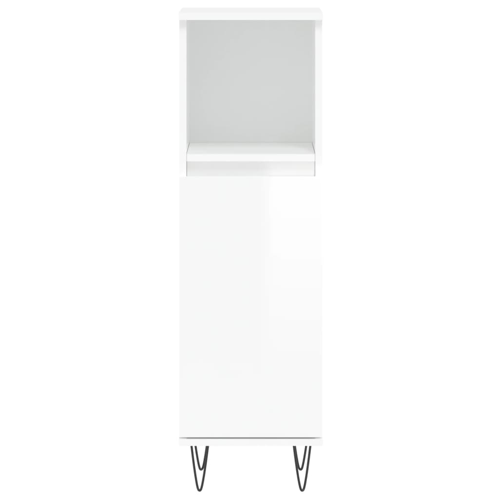 vidaXL 3-dielna sada kúpeľňového nábytku lesklá biela kompozitné drevo