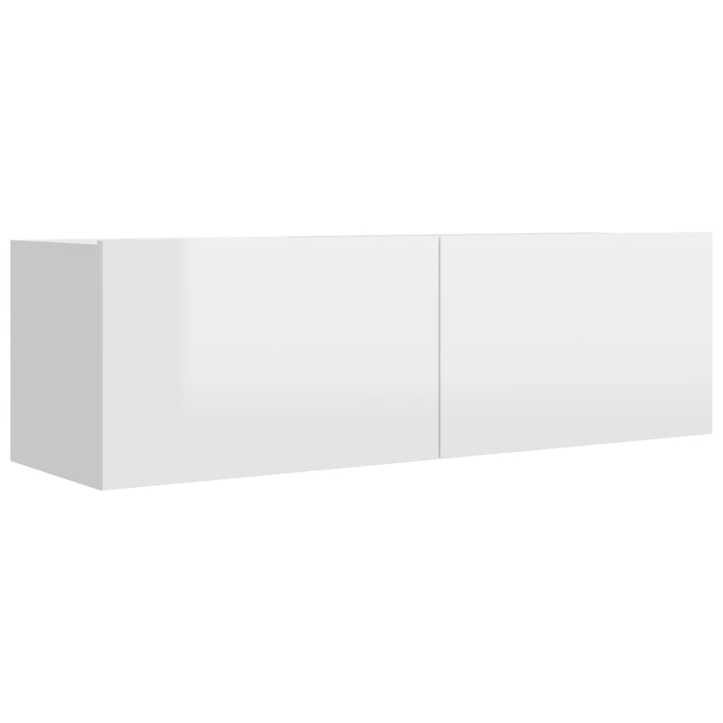 vidaXL TV skrinka, lesklá biela 100x30x30 cm, kompozitné drevo