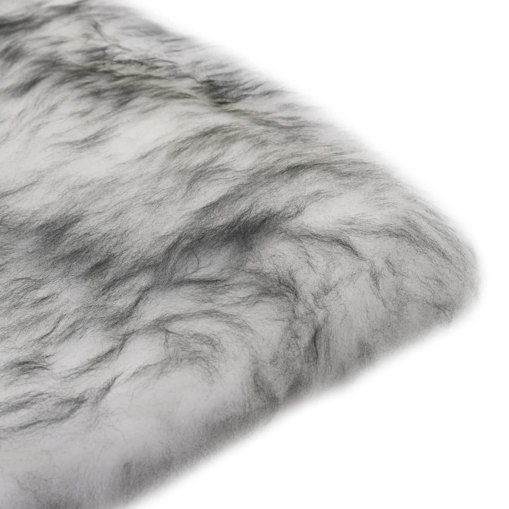 vidaXL Podsedáky na stoličky 2 ks sivo-biele 40 x 40 cm pravá ovčia kožušina