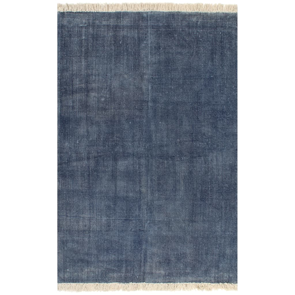 vidaXL Kilim Koberec z bavlny 120x180 cm modrý