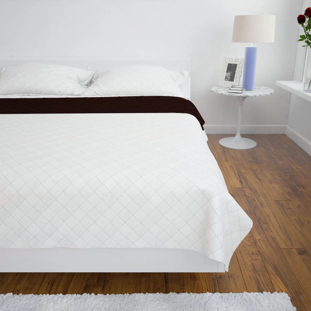 Obojstranná posteľná prikrývka, béžová/hnedá, 230 x 260 cm