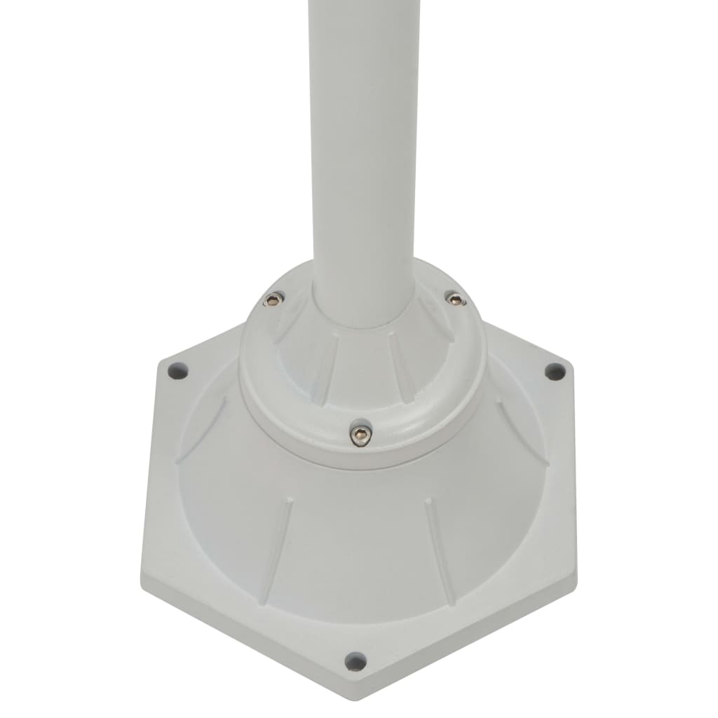 vidaXL Záhradná stĺpová lampa E27 220 cm hliníková 2 lampáše biela