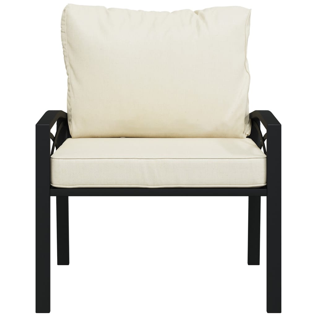 vidaXL Záhradné stoličky s krémovými vankúšmi 2 ks 68x76x79 cm oceľ
