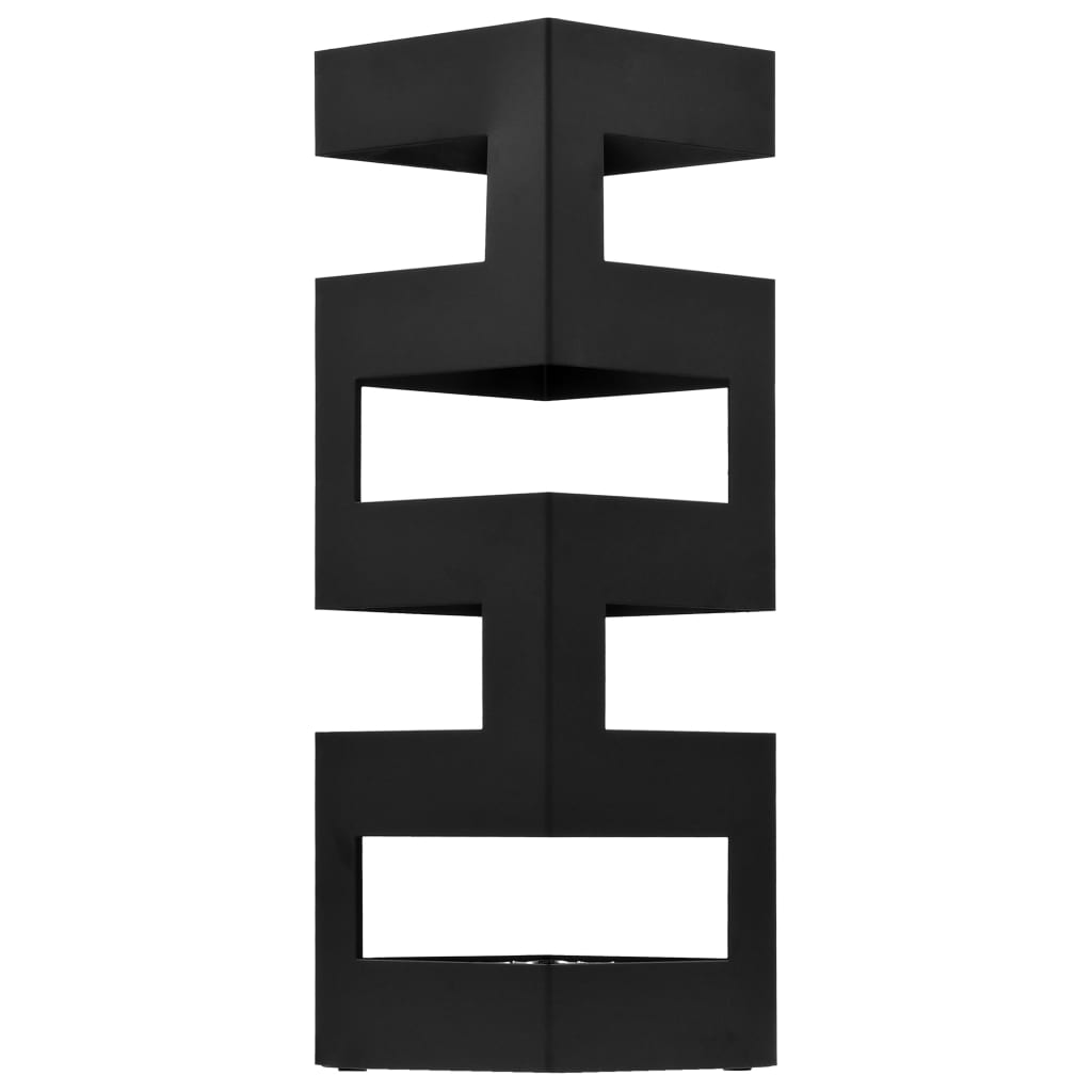 vidaXL Stojan na dáždniky Tetris oceľový čierny