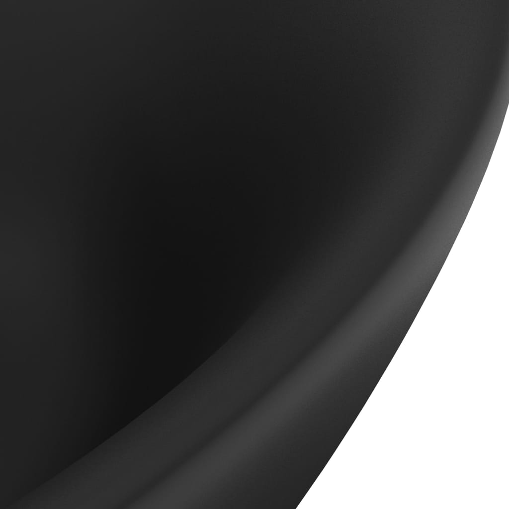 vidaXL Luxusné umývadlo, prepad, matné čierne 58,5x39 cm, keramika