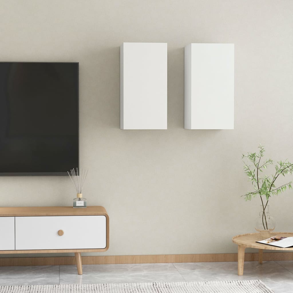 vidaXL TV skrinky 2 ks, biele 30,5x30x60 cm, kompozitné drevo