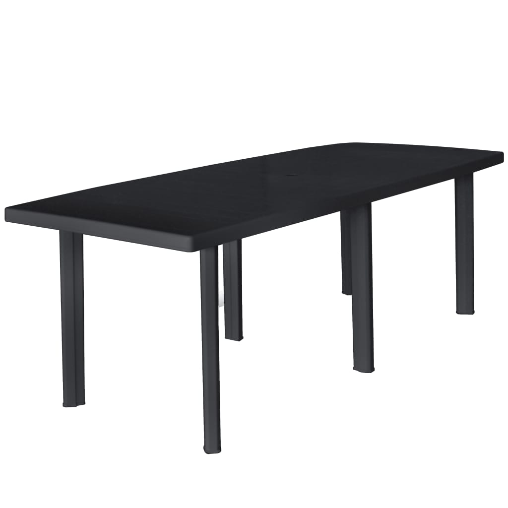 vidaXL Záhradný stôl antracitový 216x90x72 cm plastový