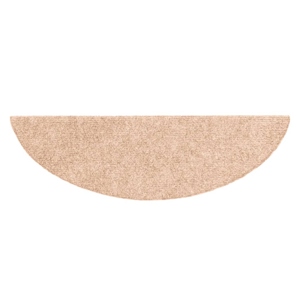 vidaXL Samolepiace nášľapy na schody, 15 ks, kobercové, 56x17x3cm, hnedé