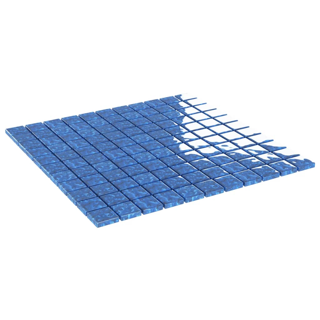 vidaXL Mozaikové dlaždice 22 ks, modré 30x30 cm, sklo