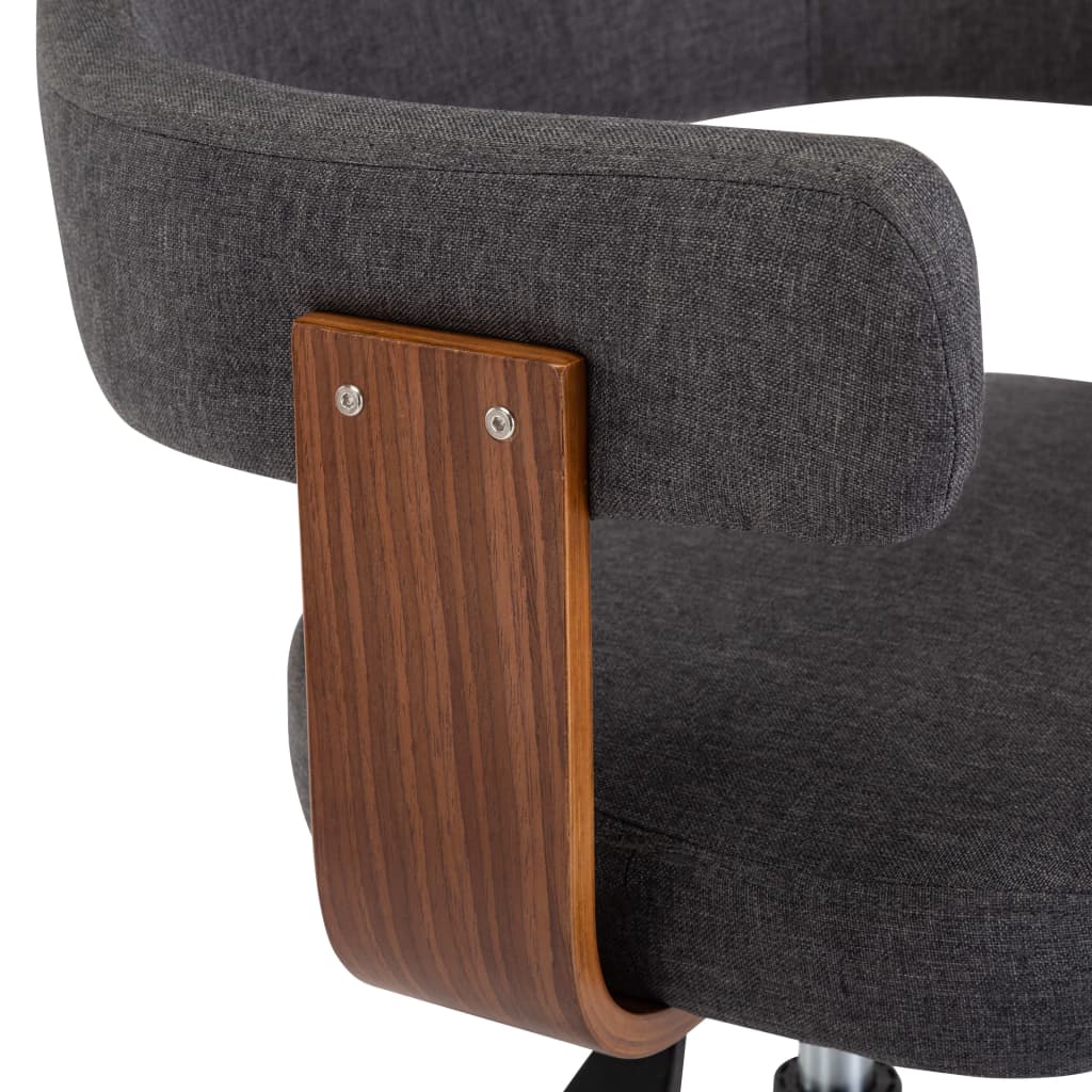 vidaXL Otočné jedálenské stoličky 6 ks sivé ohýbané drevo a látka