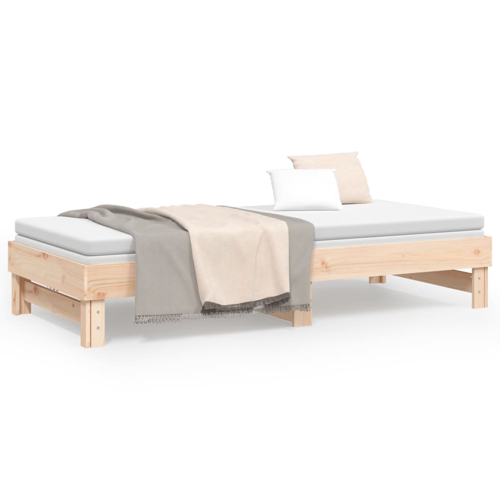 vidaXL Rozkladacia denná posteľ 2x(100x200) cm borovicový masív