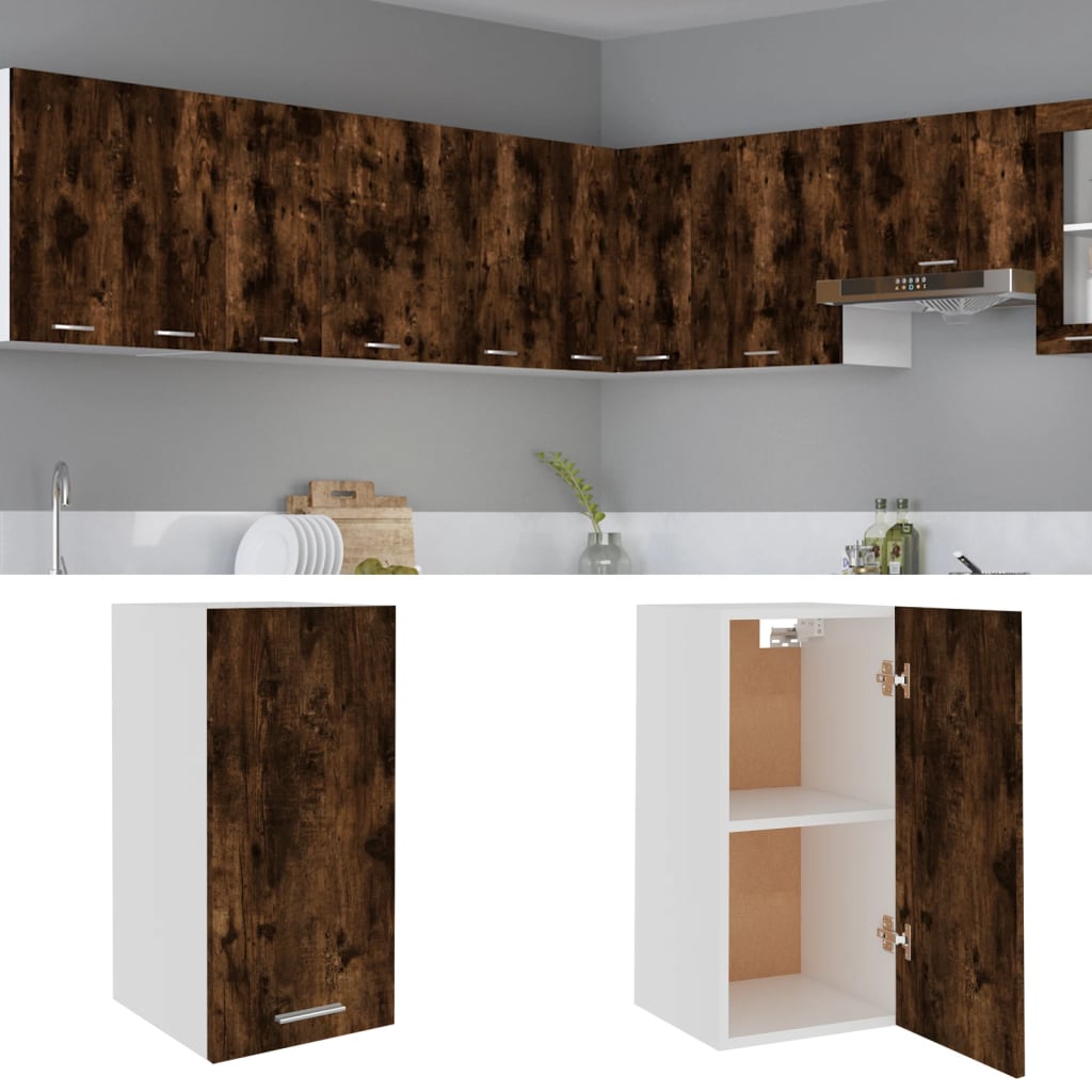 vidaXL Závesná skrinka dymový dub 29,5x31x60 cm spracované drevo