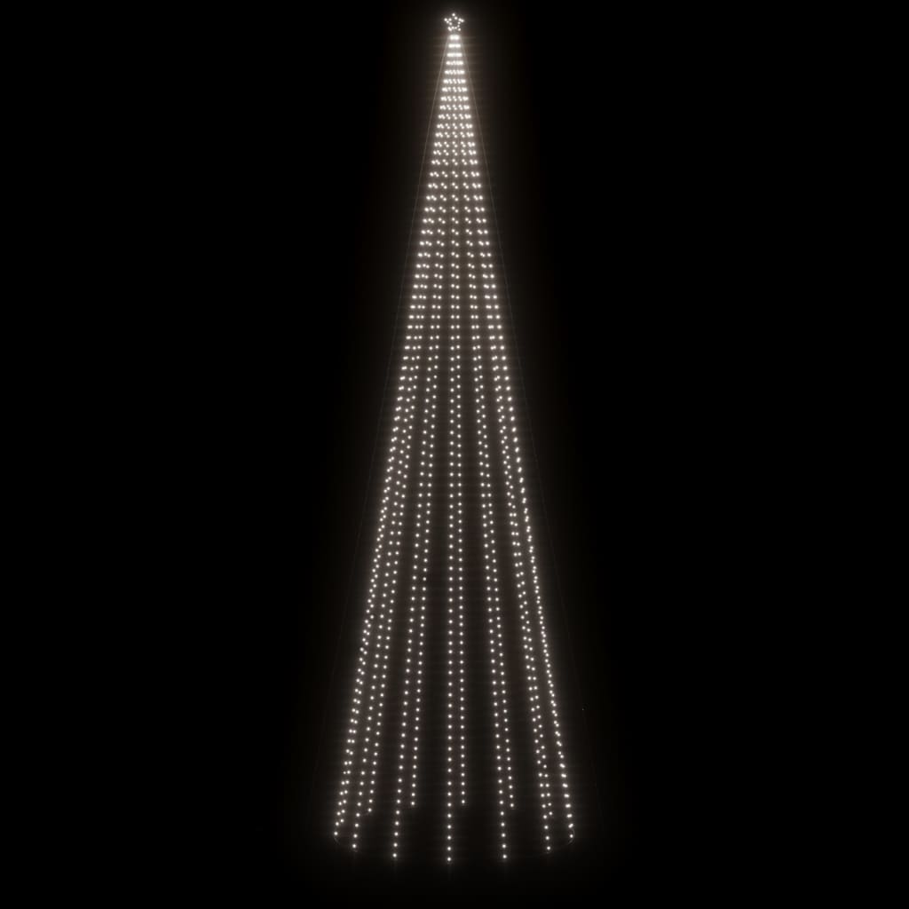 vidaXL Vianočný stromček s hrotom 1134 studených bielych LED 800 cm