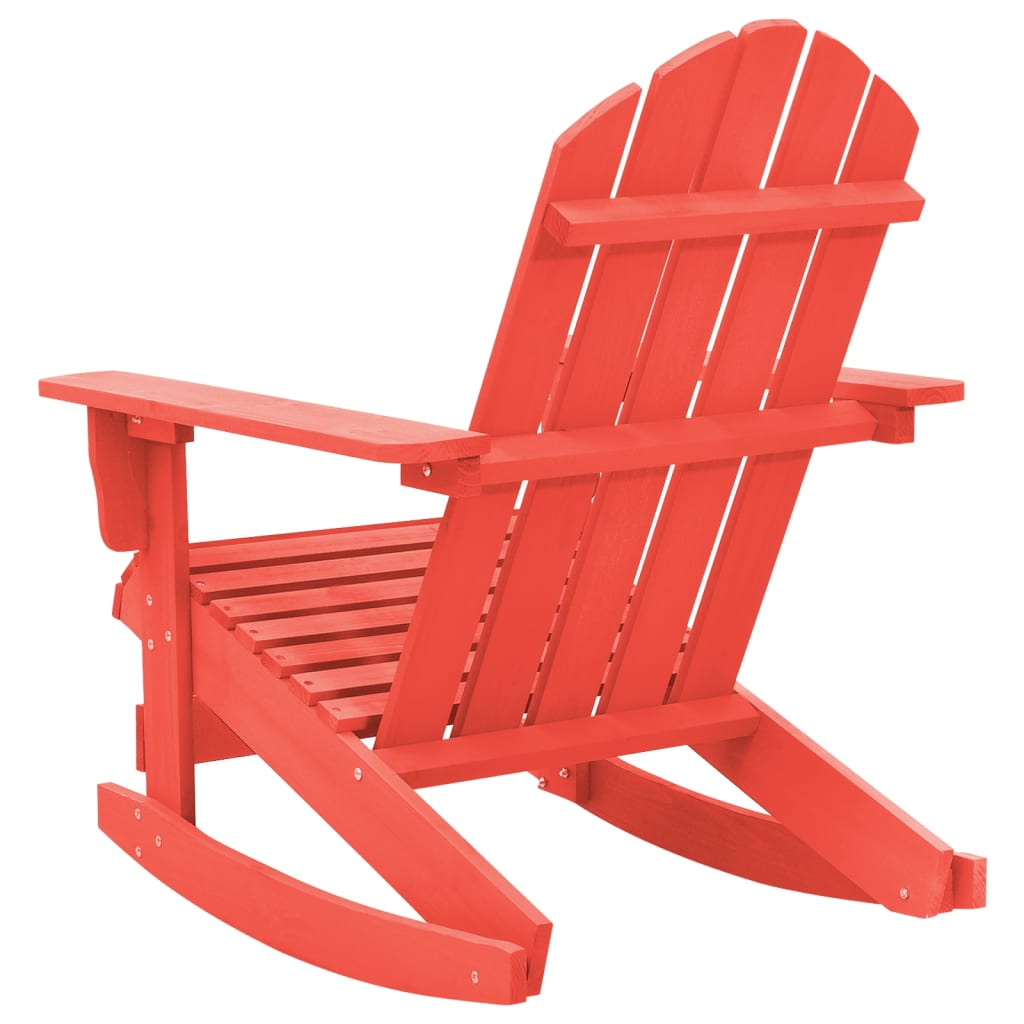 vidaXL Záhradná hojdacia stolička Adirondack jedľový masív červená