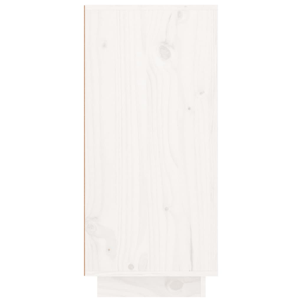 vidaXL Komoda biela 111x34x75 cm borovicový masív
