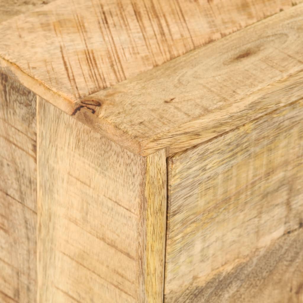 vidaXL Bočný stolík so zásuvkou a kolieskami, mangovníkové drevo, 40x40x45cm