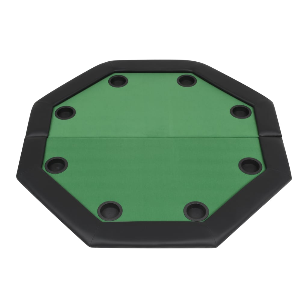 vidaXL Skladací 2-dielny pokrový stôl pre 8 hráčov, osemhranný, zelený