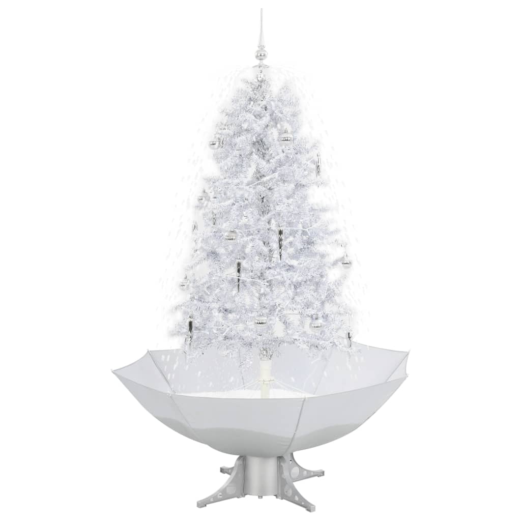 vidaXL Snežiaci vianočný stromček dáždnikovým podstavcom biely 170 cm