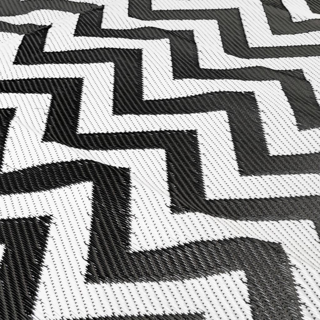 Bo-Camp Vonkajší koberec Chill mat Wave 2,7x3,5 m XL, čierno biely