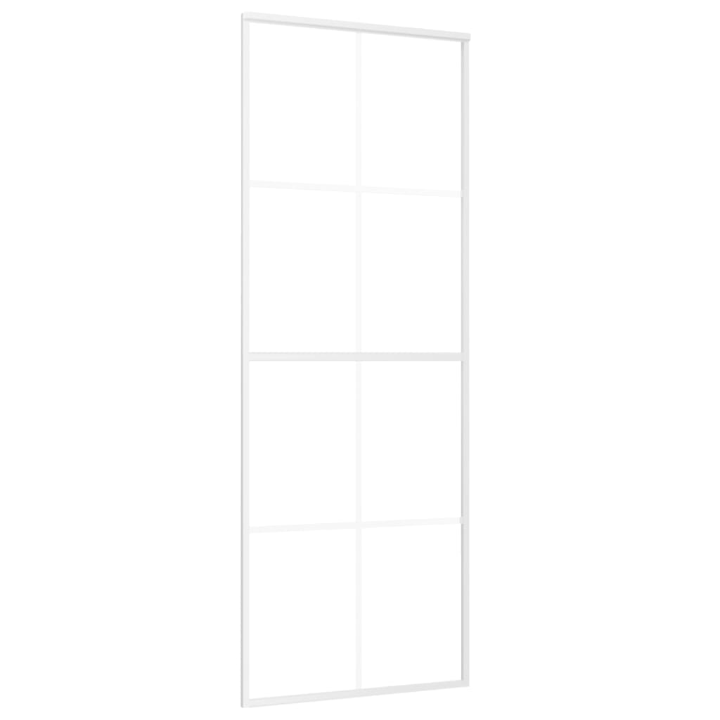 vidaXL Posuvné dvere nepriehľadné ESG sklo a hliník 76x205 cm biele