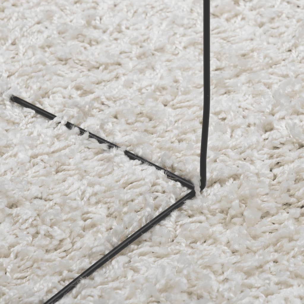 vidaXL Chlpatý koberec vysoký vlas moderný krémový 60x110 cm