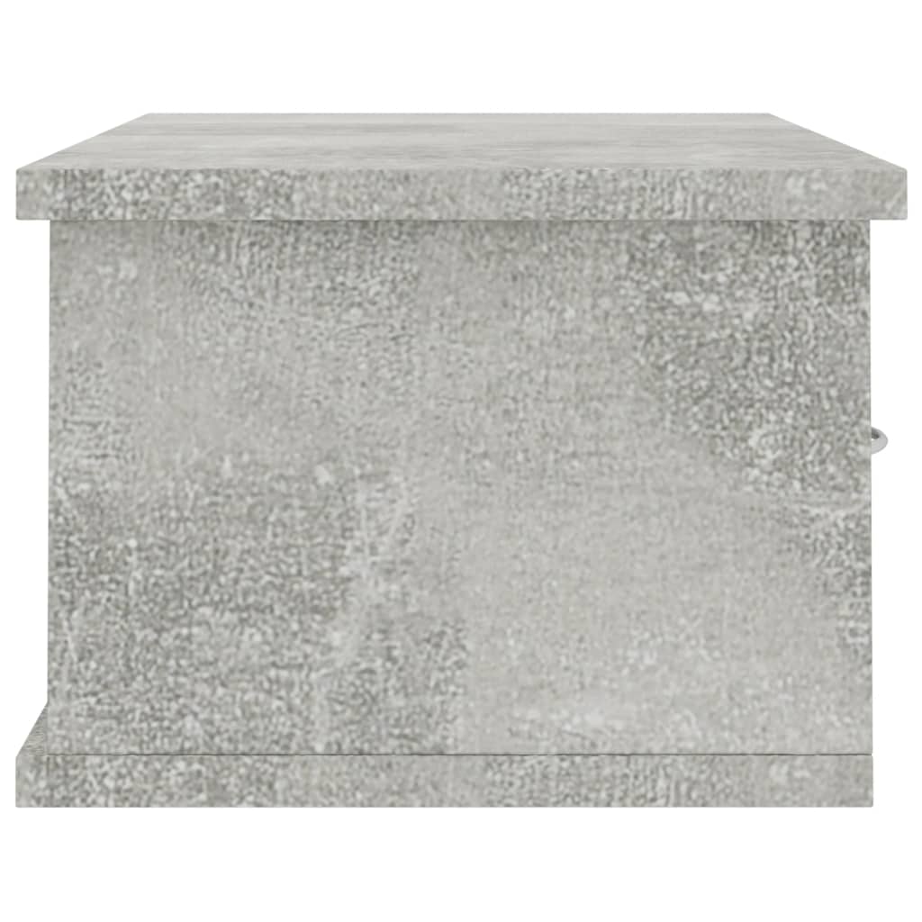 vidaXL Nástenná polica so zásuvkami, betónovo sivá 60x26x18,5 cm