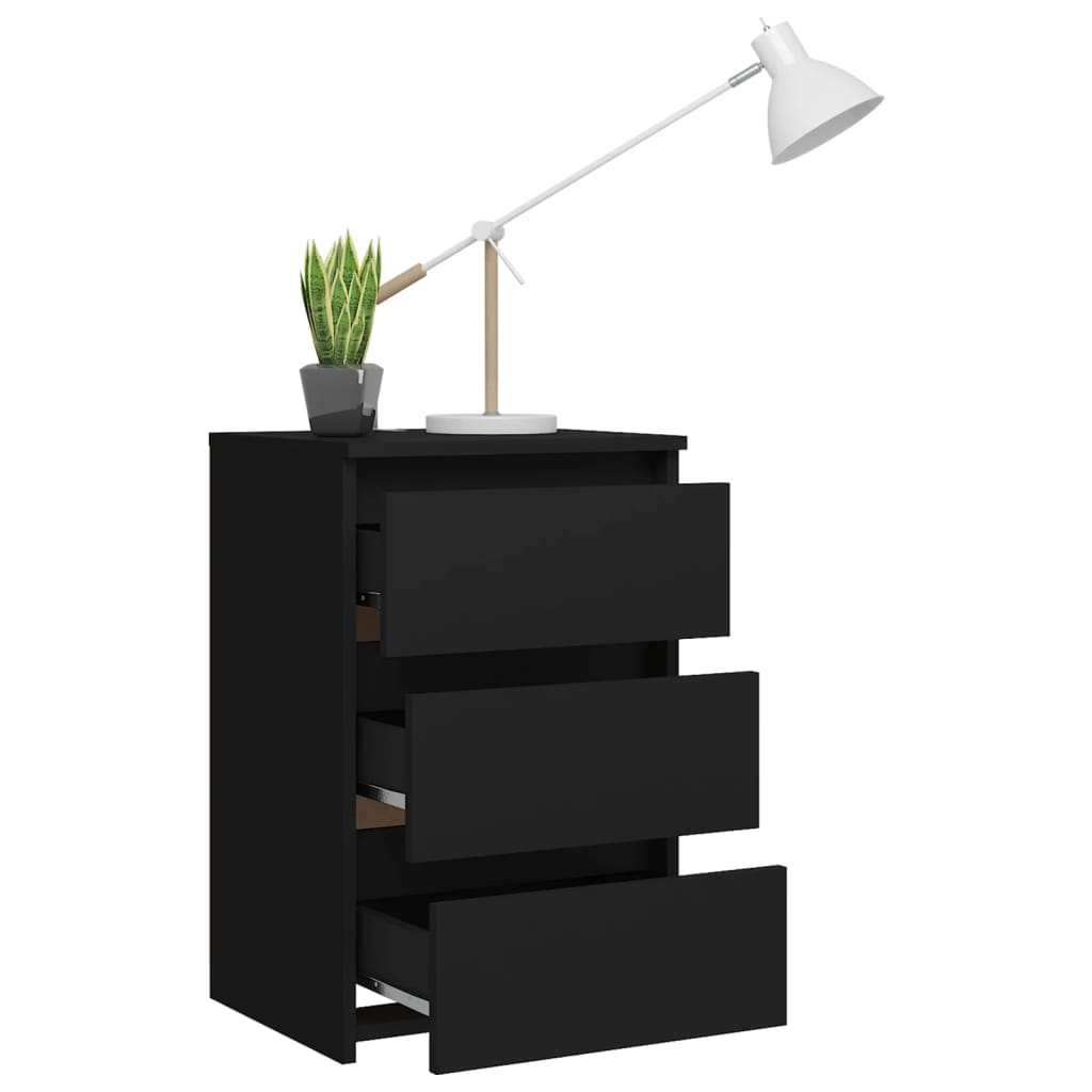 vidaXL Nočný stolík, čierny 40x35x62,5 cm, kompozitné drevo
