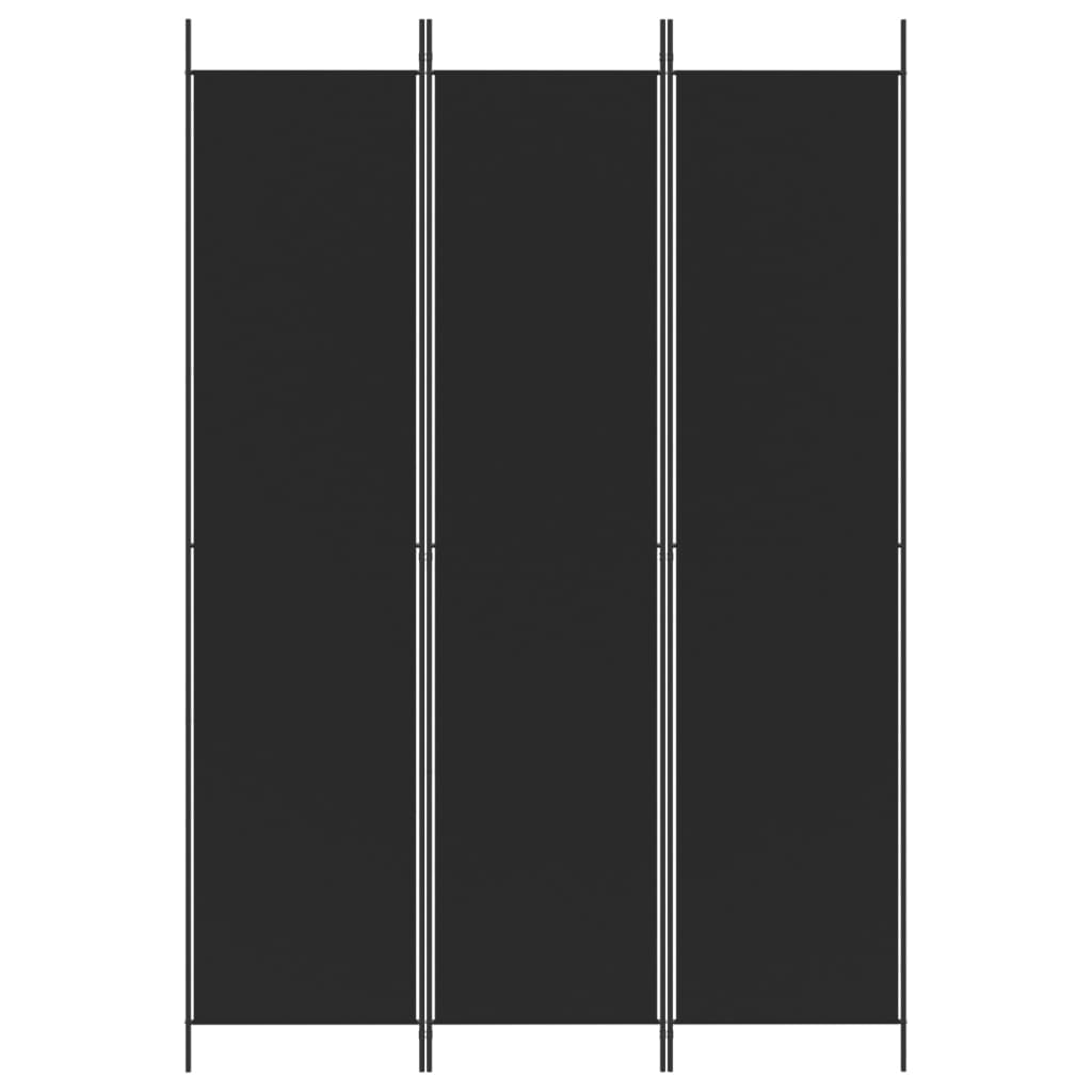 vidaXL 3-panelový paraván čierny 150x220 cm látkový