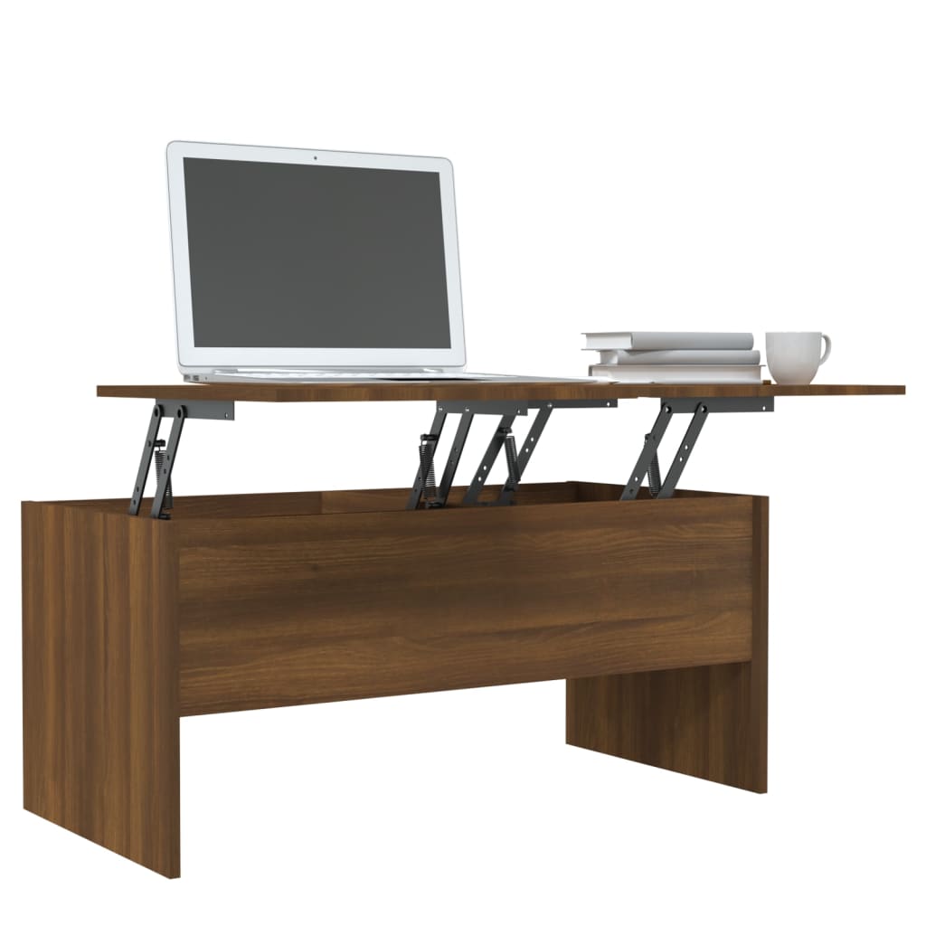 vidaXL Konferenčný stolík hnedý dub 102x50,5x46,5 cm spracované drevo