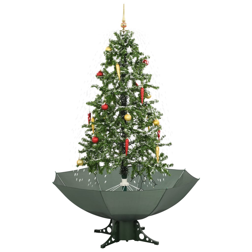 vidaXL Snežiaci vianočný stromček dáždnikovým podstavcom zelený 170 cm