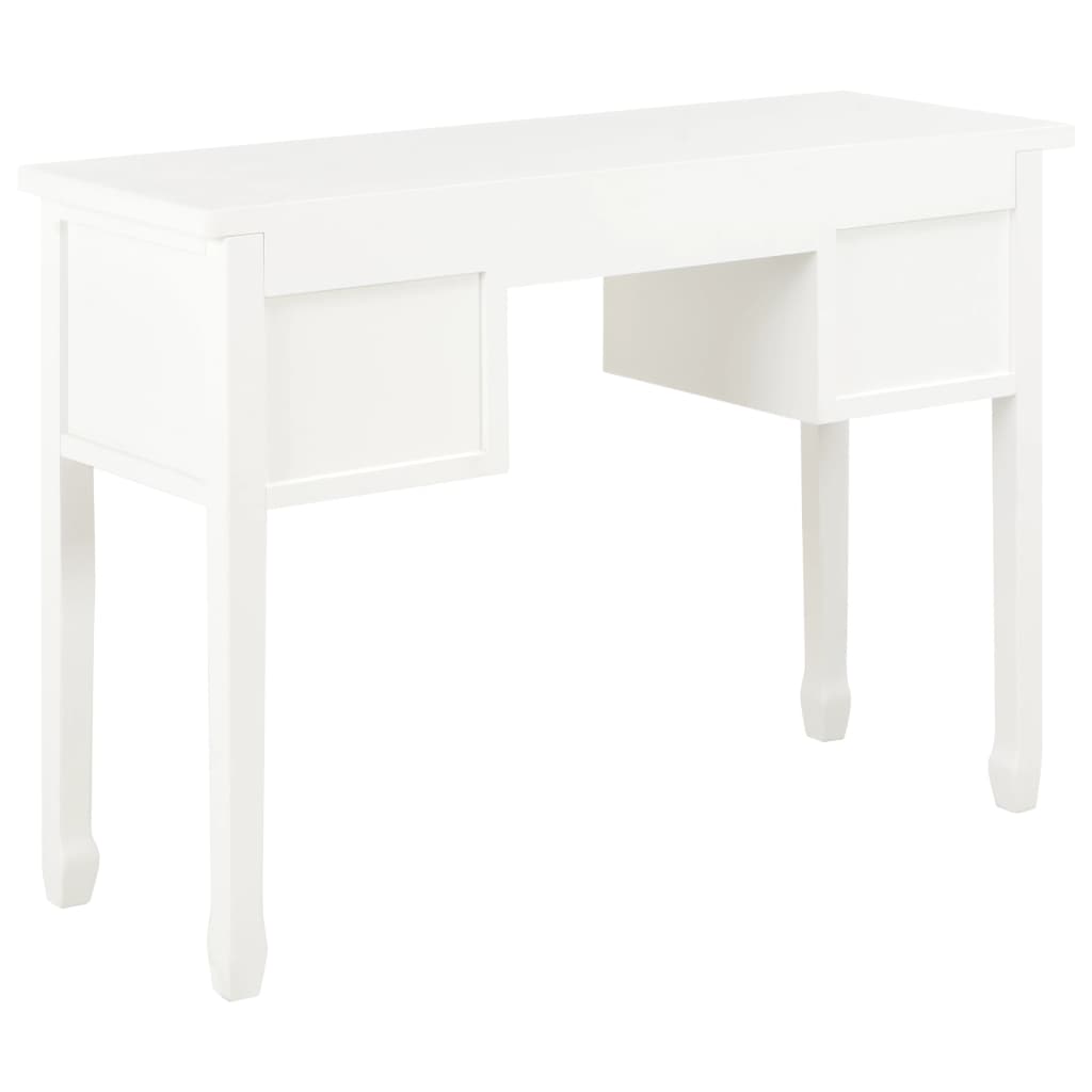 vidaXL Písací stôl drevený biely 110x40x80 cm