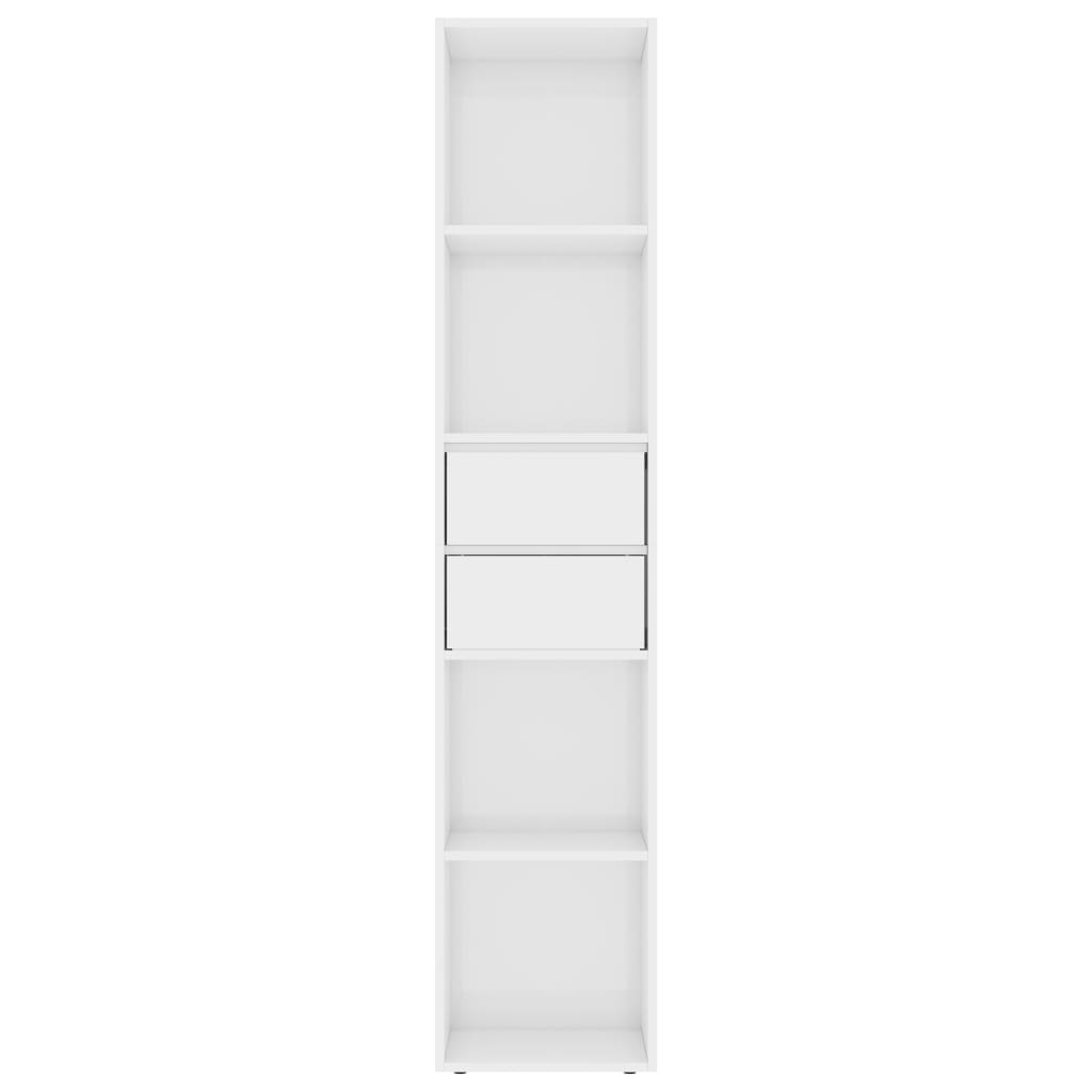 vidaXL Knižnica, lesklá biela 36x30x171 cm, kompozitné drevo