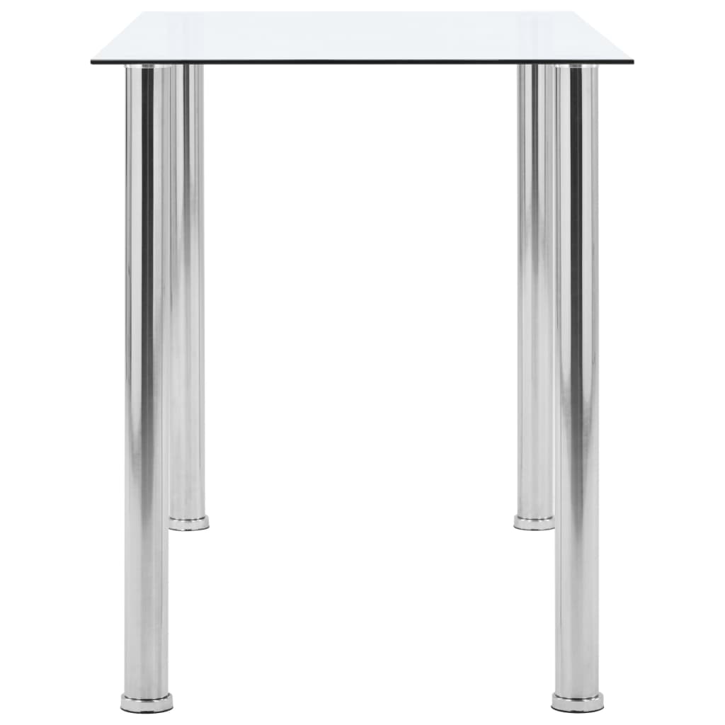vidaXL Jedálenský stôl, priehľadný 120x60x75 cm, tvrdené sklo