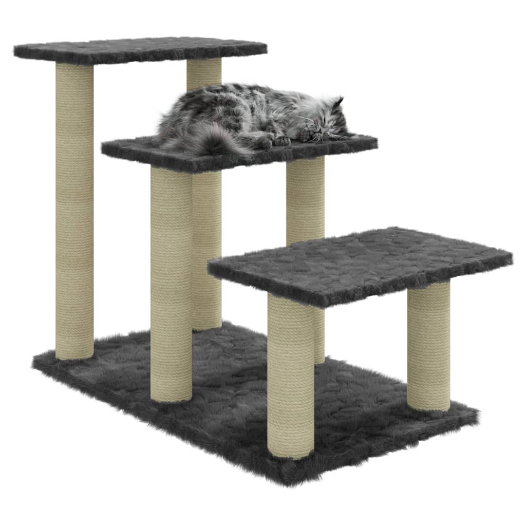 vidaXL Škrabadlo pre mačky so sisalovými stĺpikmi tmavosivé 50,5 cm