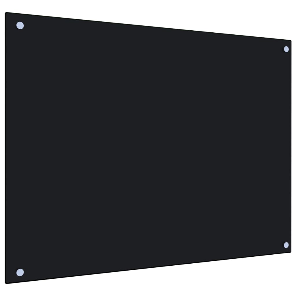 vidaXL Kuchynská zástena, čierna 80x60 cm, tvrdené sklo