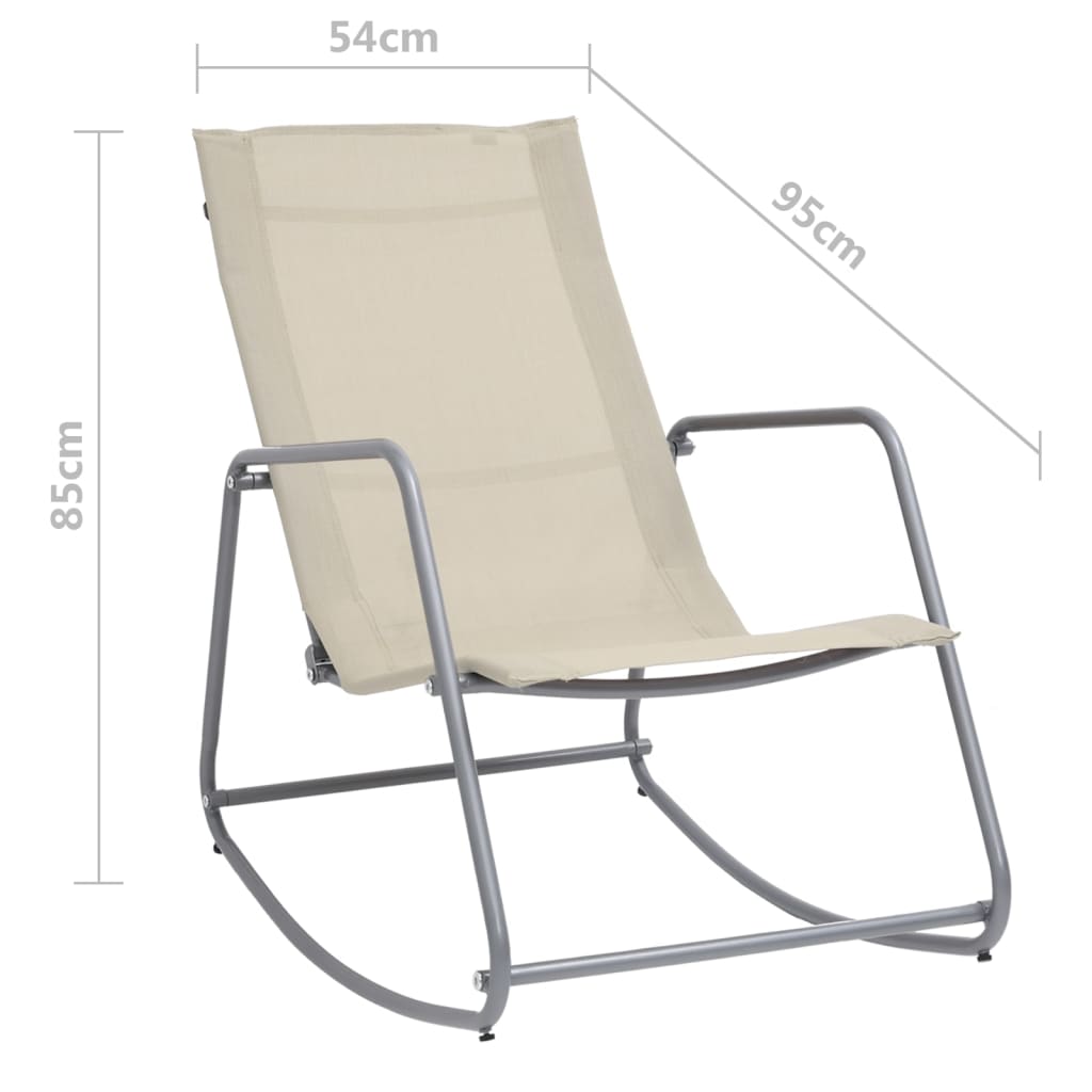 vidaXL Záhradná hojdacia stolička krémová 95x54x85 cm textilén