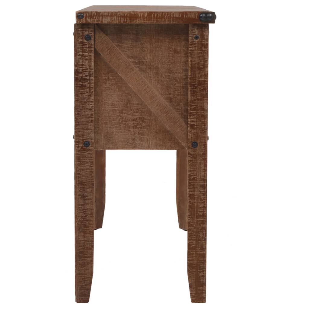 vidaXL Konzolový stolík z jedľového dreva 131x35,5x75 cm hnedý