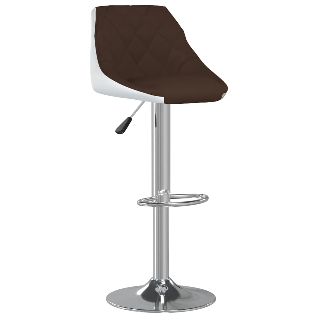 vidaXL Barová stolička hnedá a biela umelá koža