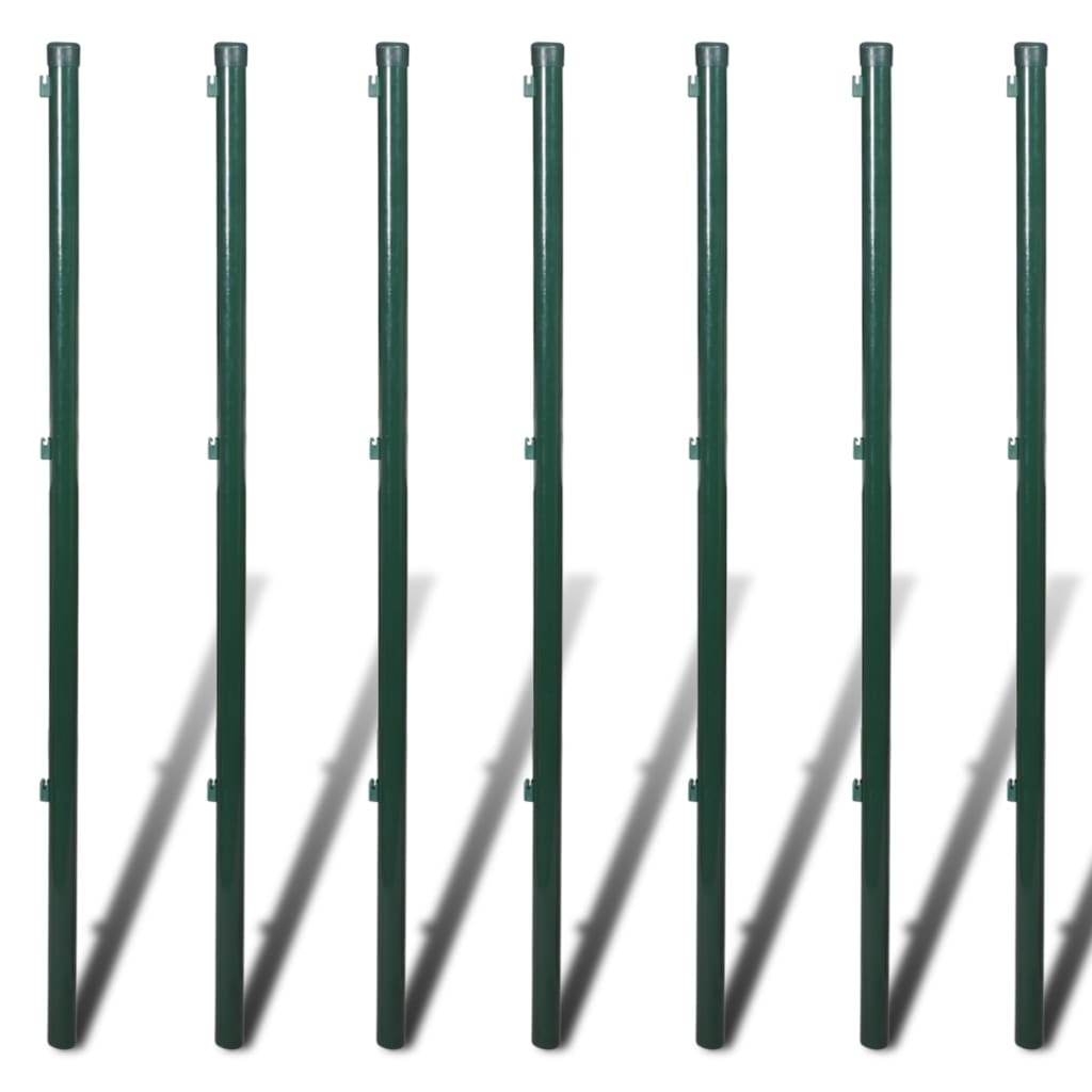vidaXL Drôtené pletivo+stĺpiky, oceľ 1,5x15 m, zelené