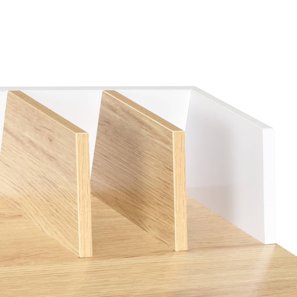 vidaXL Stôl biely a prírodný 80x50x84 cm