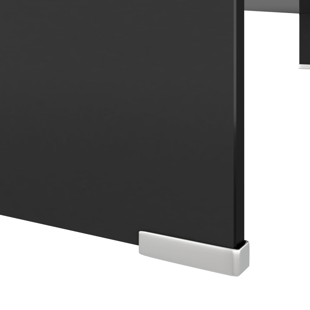 vidaXL TV stojan/stojan pod monitor z čierneho skla, 110x30x13 cm