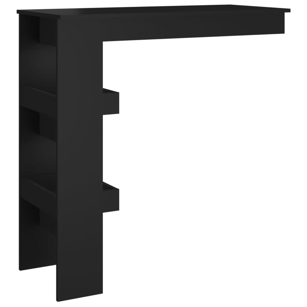 vidaXL Nástenný barový stôl čierny 102x45x103,5cm spracované drevo
