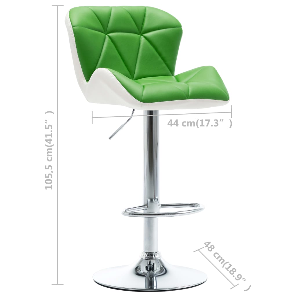 vidaXL Barová stolička zelená umelá koža