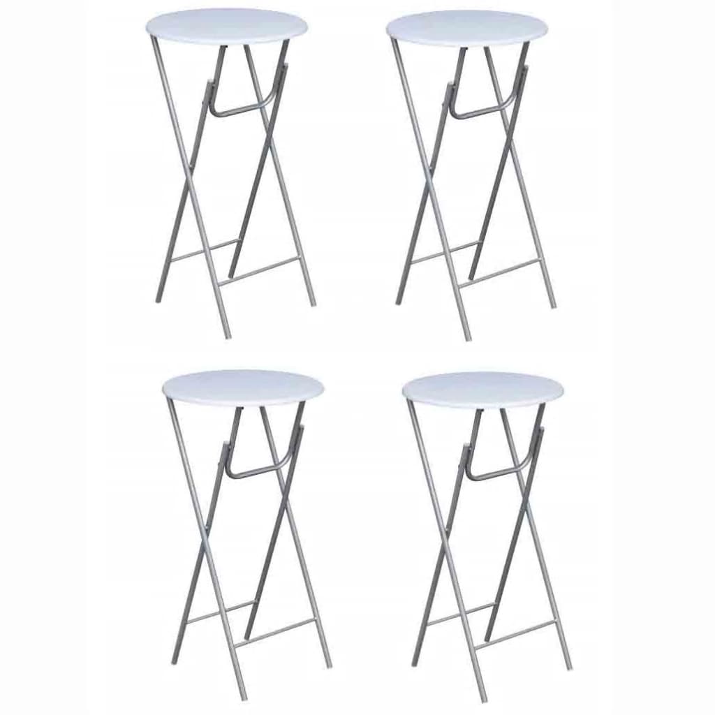 vidaXL Barové stoly 4 ks s doskou z MDF, biele