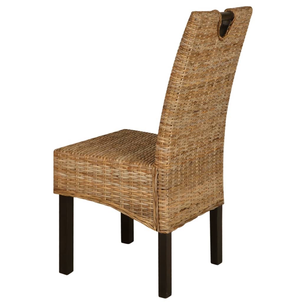 vidaXL Jedálenské stoličky, 2 ks, ratan kubu a mangové drevo