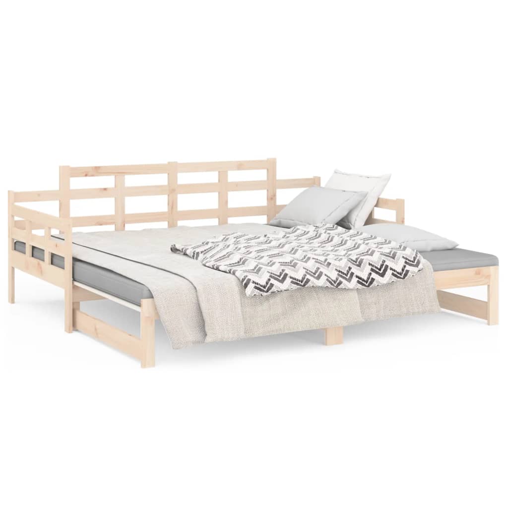 vidaXL Rozkladacia denná posteľ borovicový masív 2x(80x200) cm